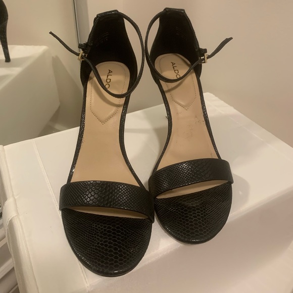 BLACK ALDO HIGH HEEL SANDAL - Picture 3 of 6